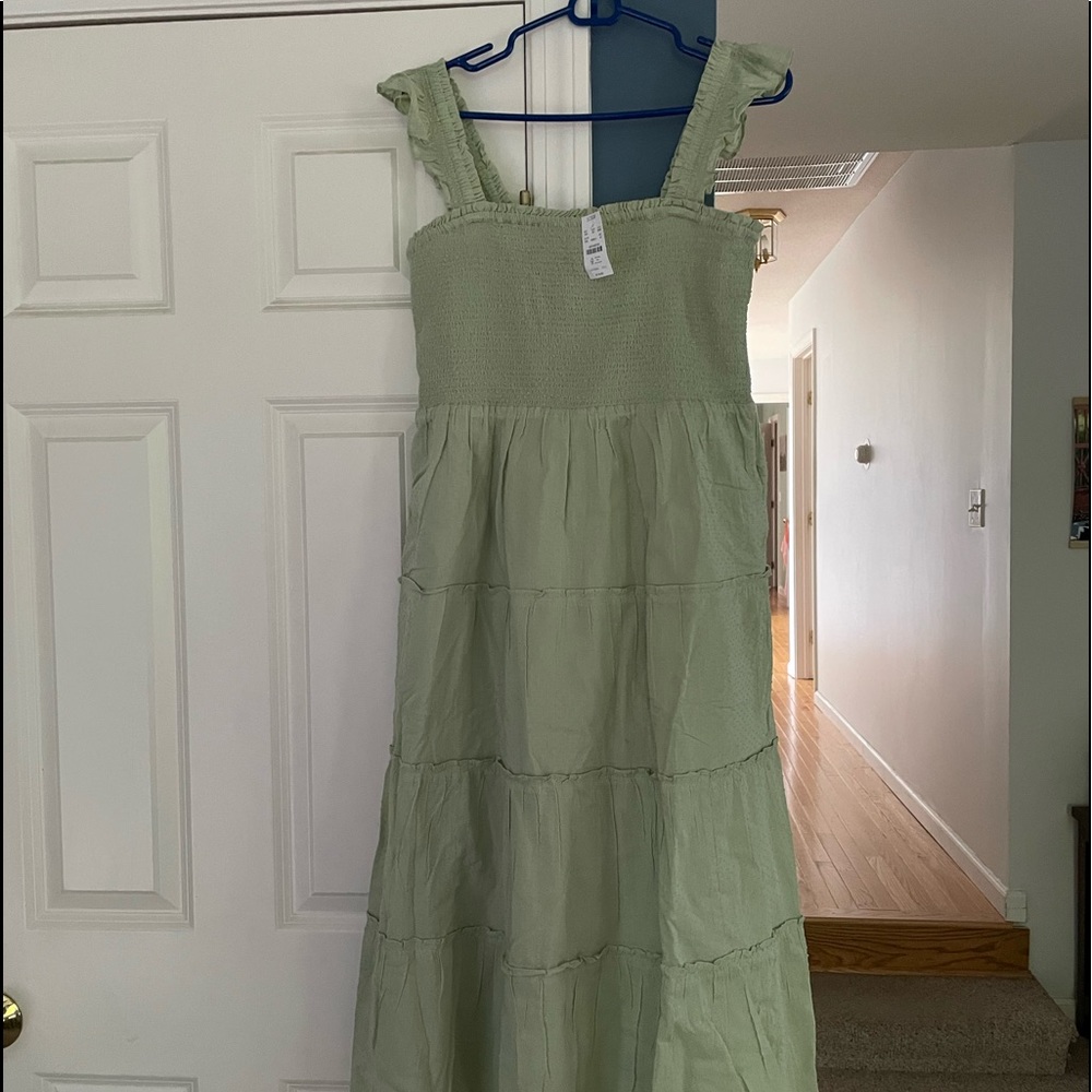 JCREW smocked midi dress NWT